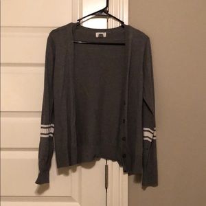 grey cardigan